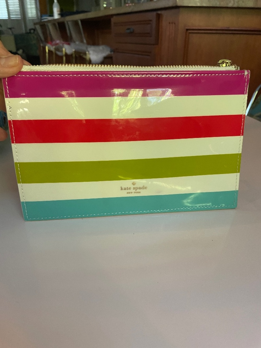 Kate Spade Candy Stripe pencil pouch